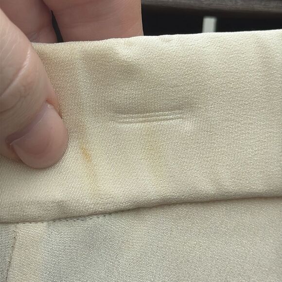 St. John's Vintage High-Waisted Silk Cream Trousers - Petite - Picture 5 of 6